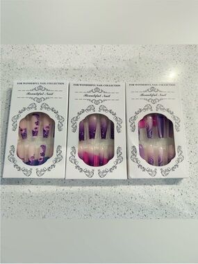 Purple Ombre Press-On Nail Set of 3